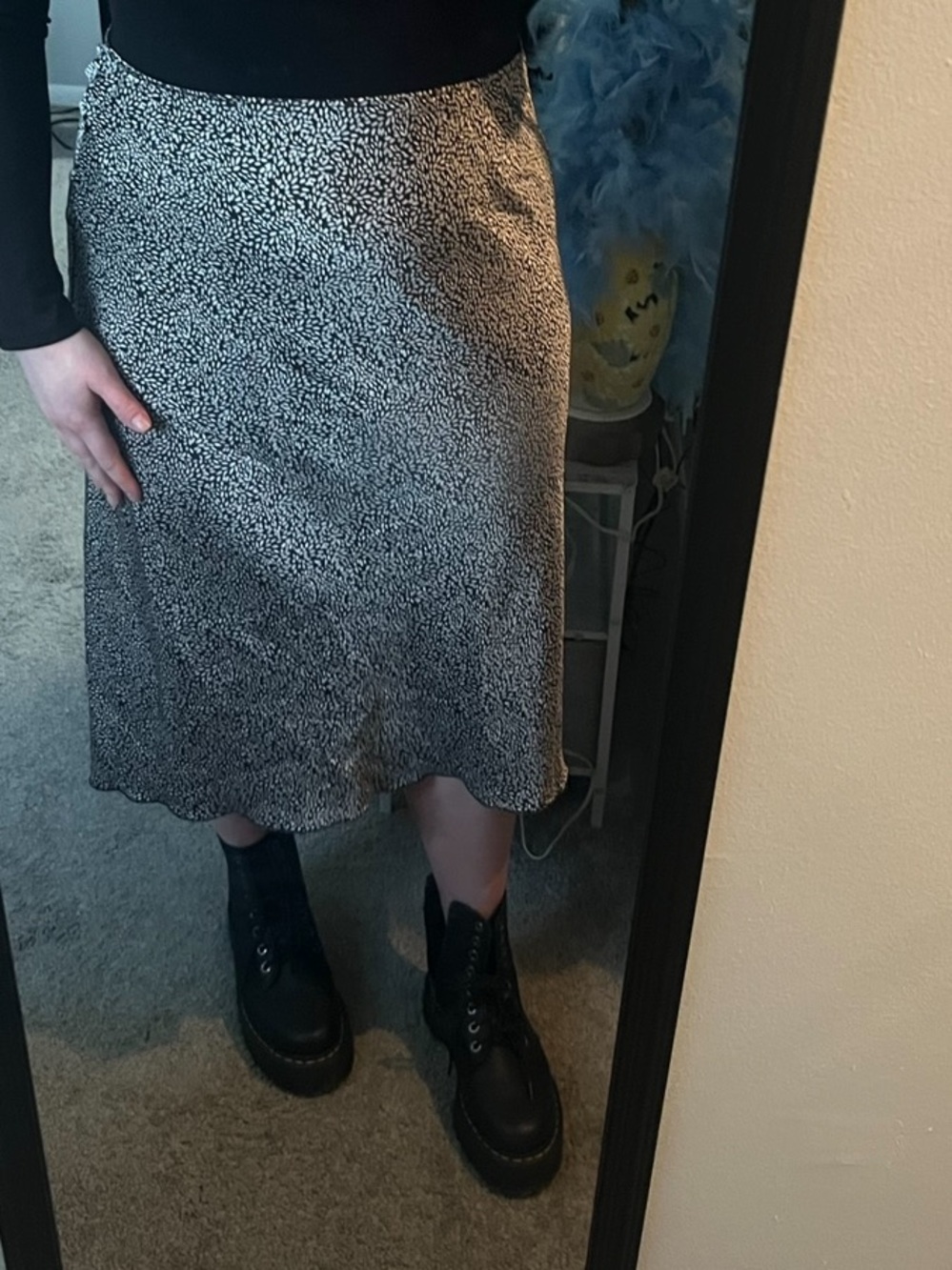 Abercrombie & Fitch Black and White Midi Skirt